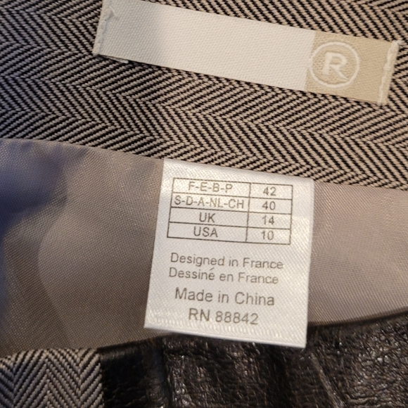 R  Faux leather and fabric skirt - Picture 3 of 6